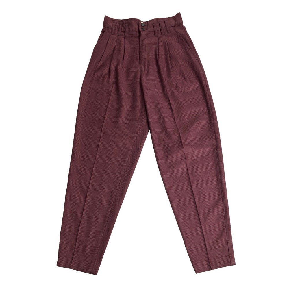 Vintage 80s 90s‎ Memphis Pants Womens 7 Houndstooth Pleated High Rise Academia